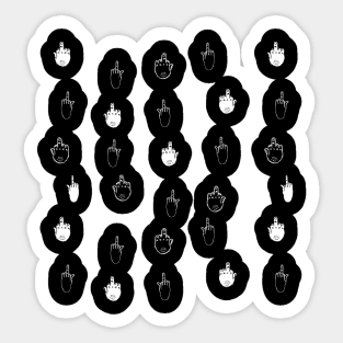 Black and White Middle Finger Drawn Pattern Sticker